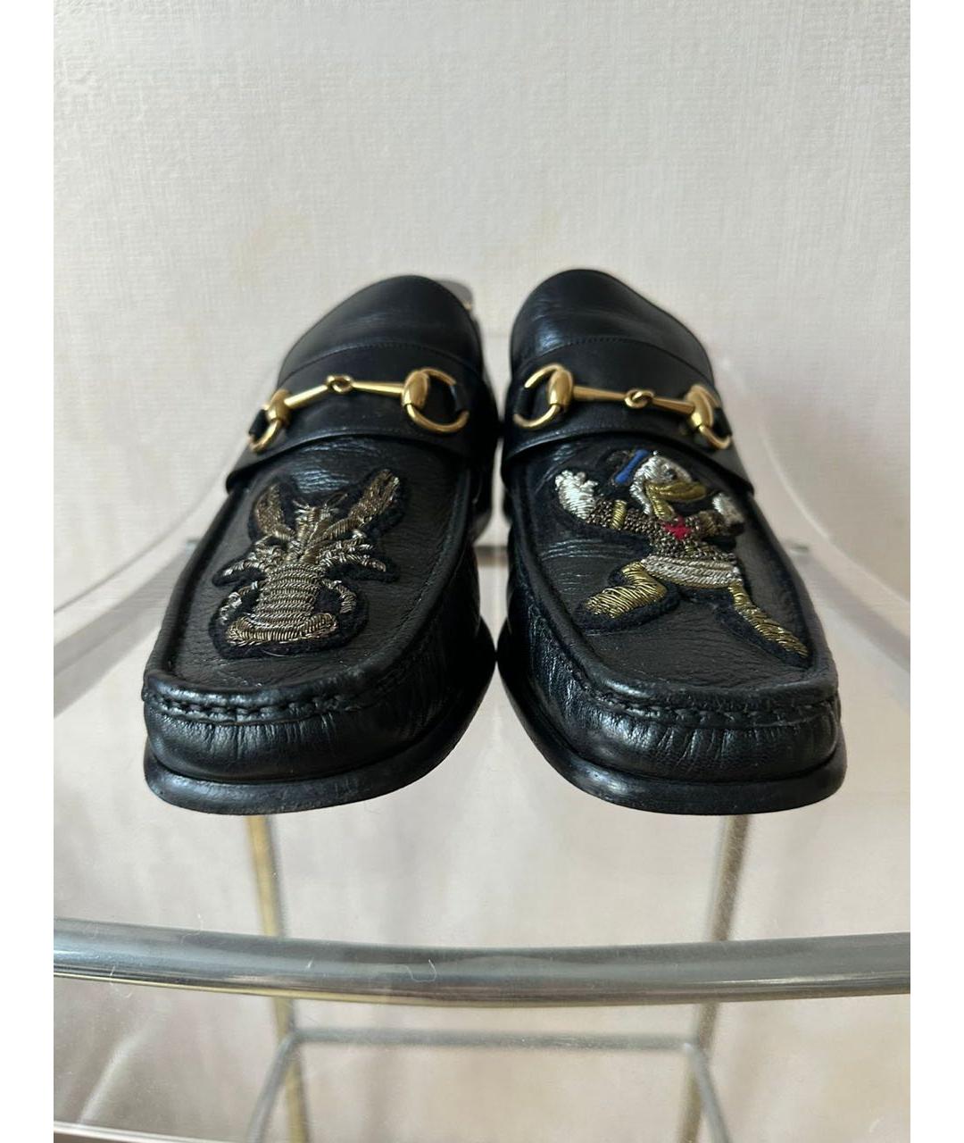 GUCCI Черные кожаные лоферы, фото 2