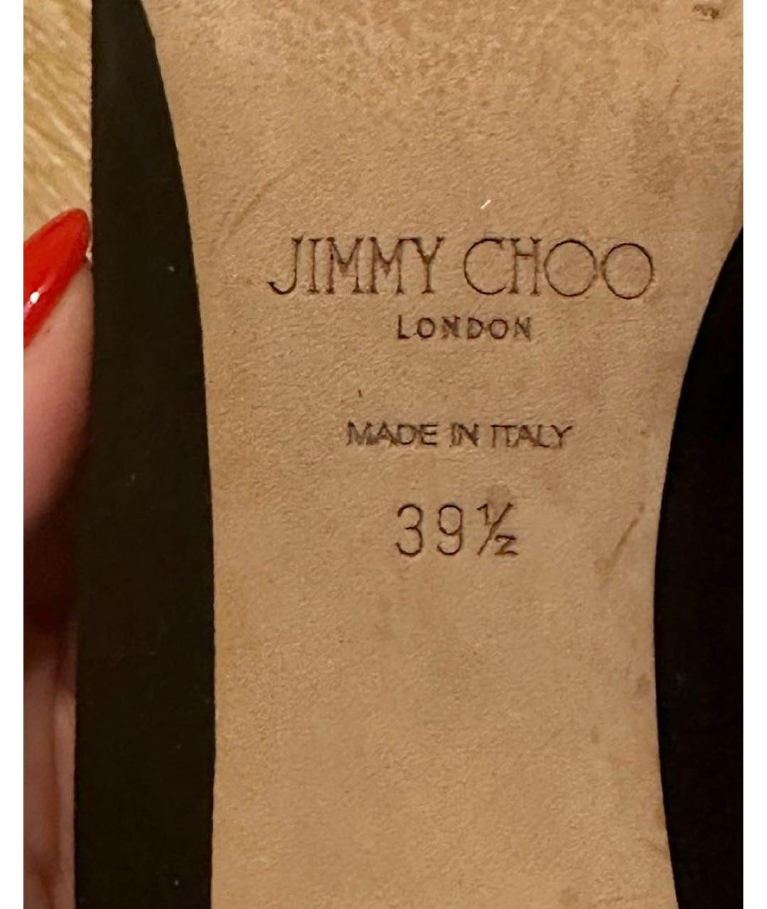JIMMY CHOO Черные замшевые туфли, фото 4