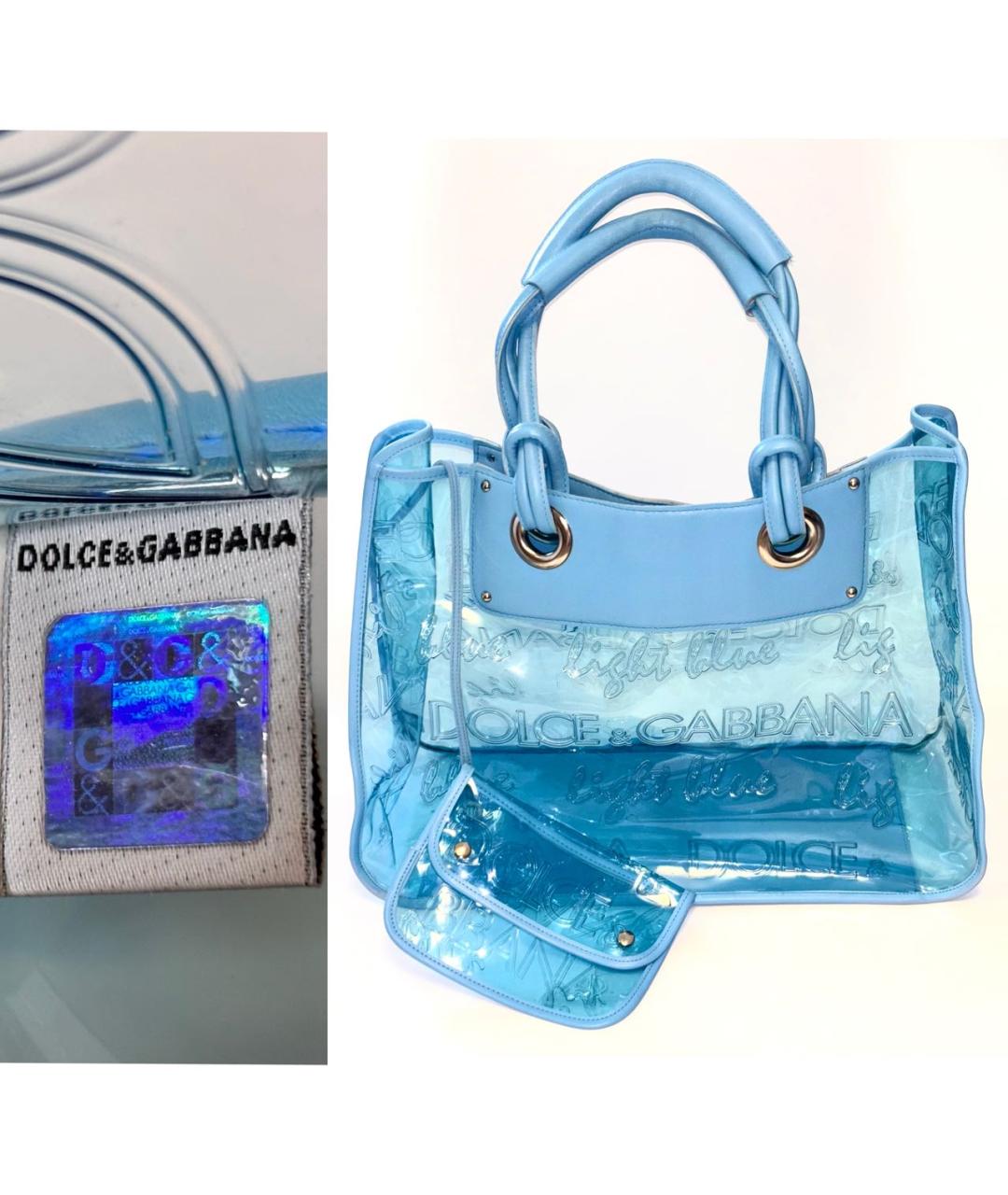 DOLCE&GABBANA Голубая пляжная сумка, фото 2