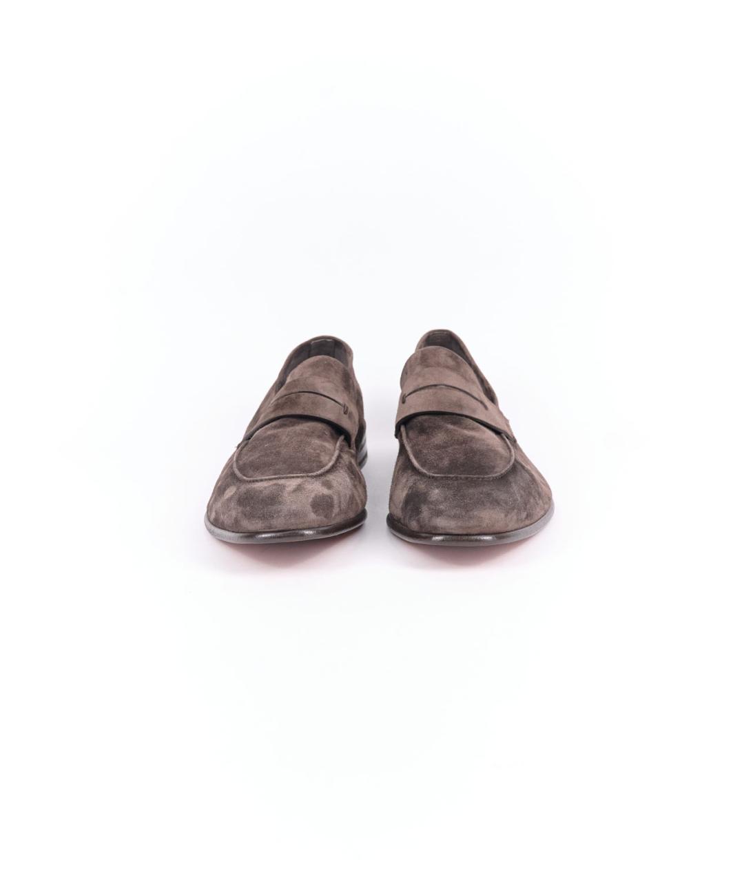 ERMENEGILDO ZEGNA XXX Коричневые кожаные лоферы, фото 3