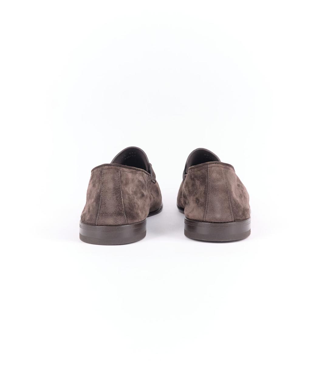 ERMENEGILDO ZEGNA XXX Коричневые кожаные лоферы, фото 4