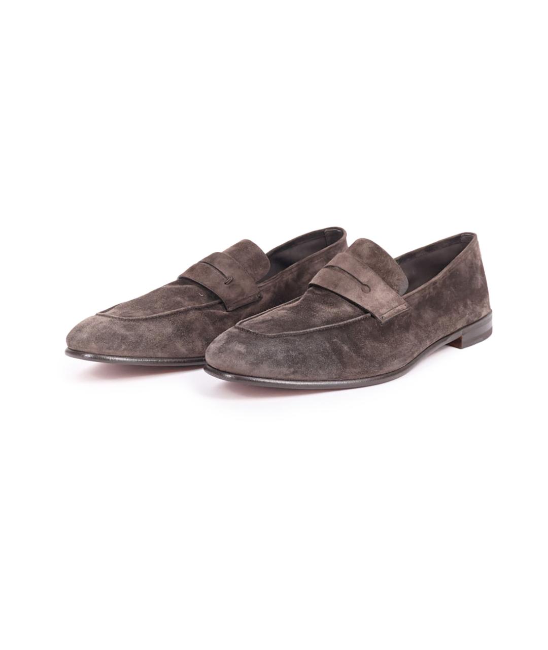 ERMENEGILDO ZEGNA XXX Коричневые кожаные лоферы, фото 2
