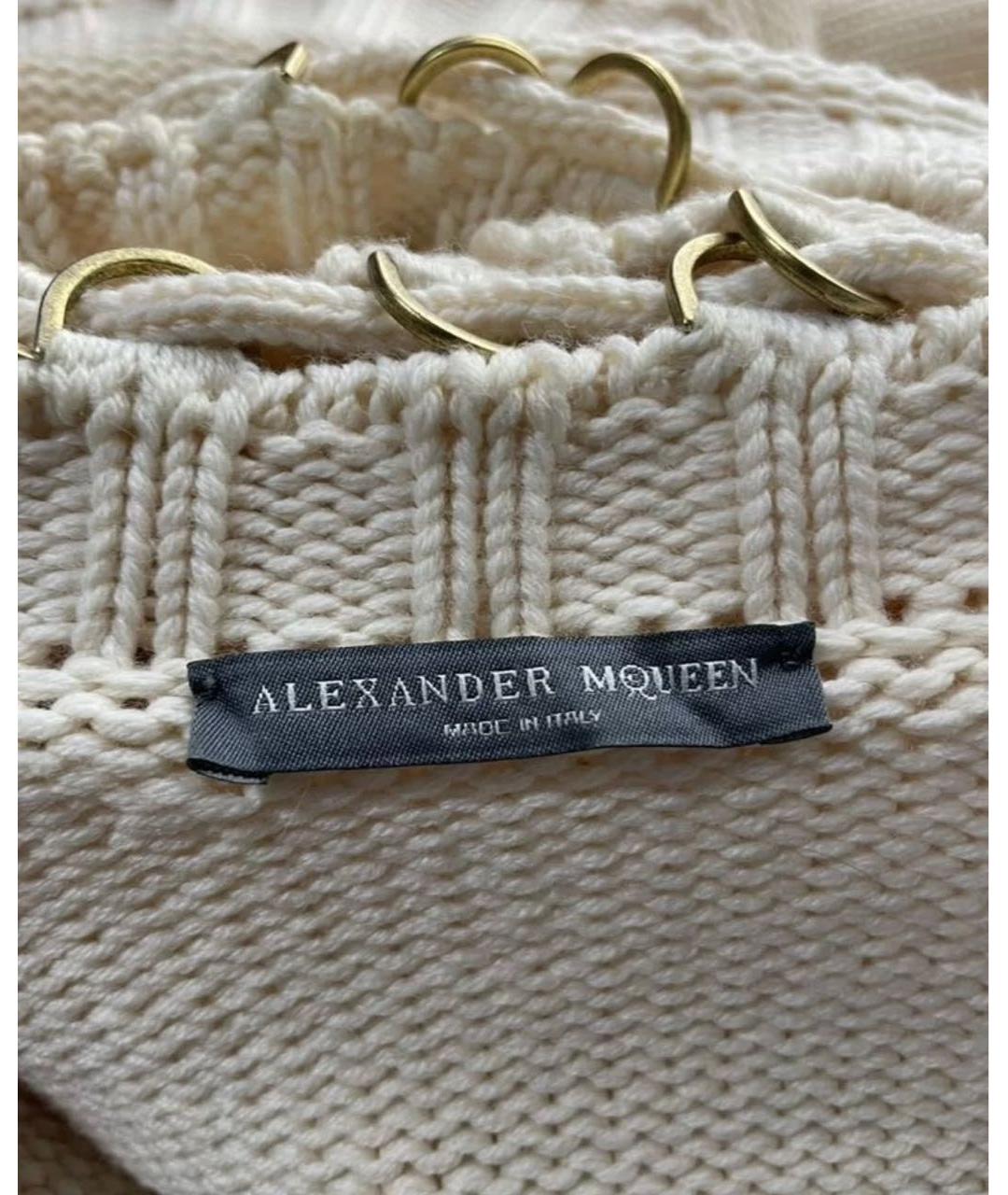 ALEXANDER MCQUEEN Бежевое шерстяное повседневное платье, фото 6