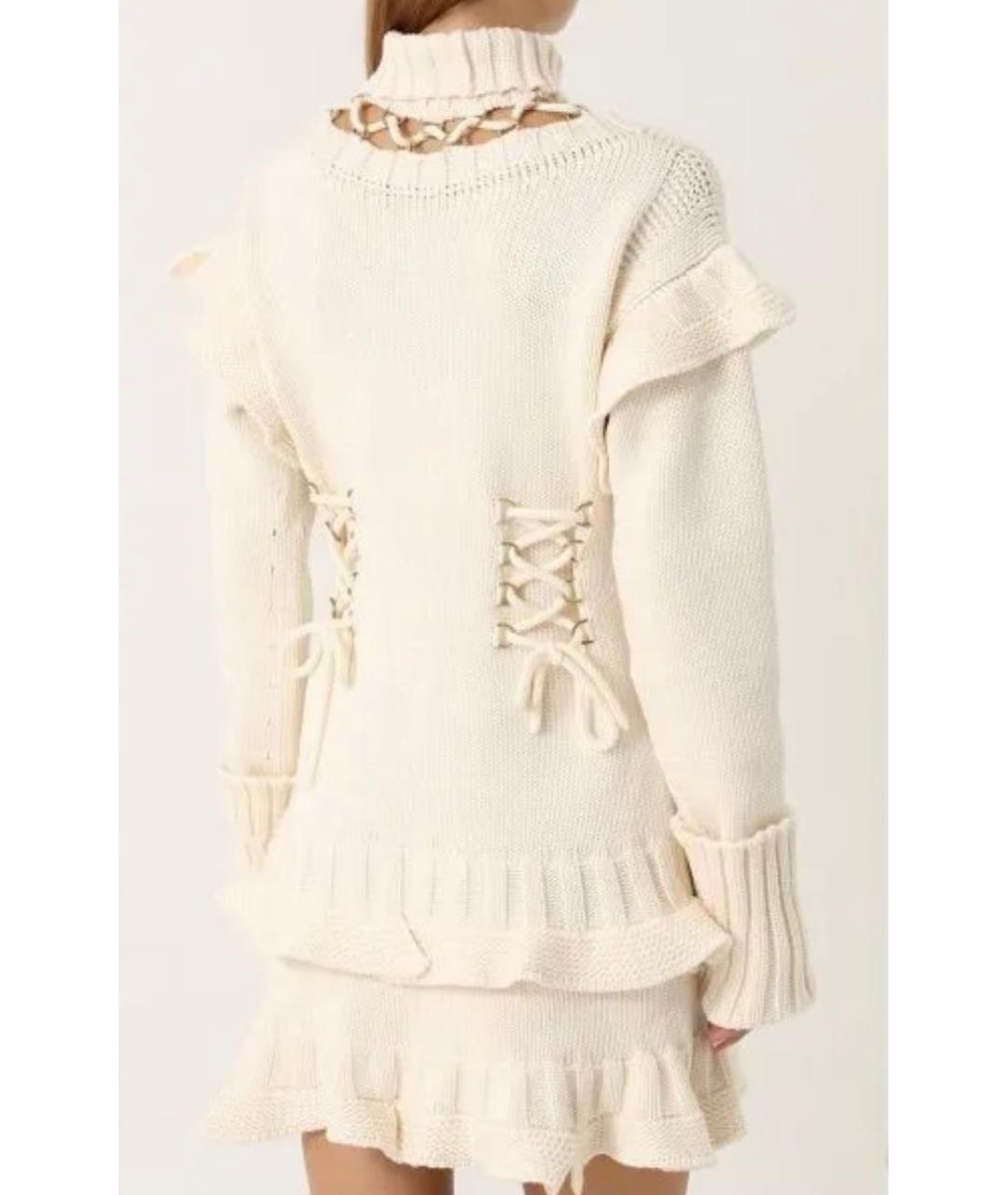 ALEXANDER MCQUEEN Бежевое шерстяное повседневное платье, фото 9