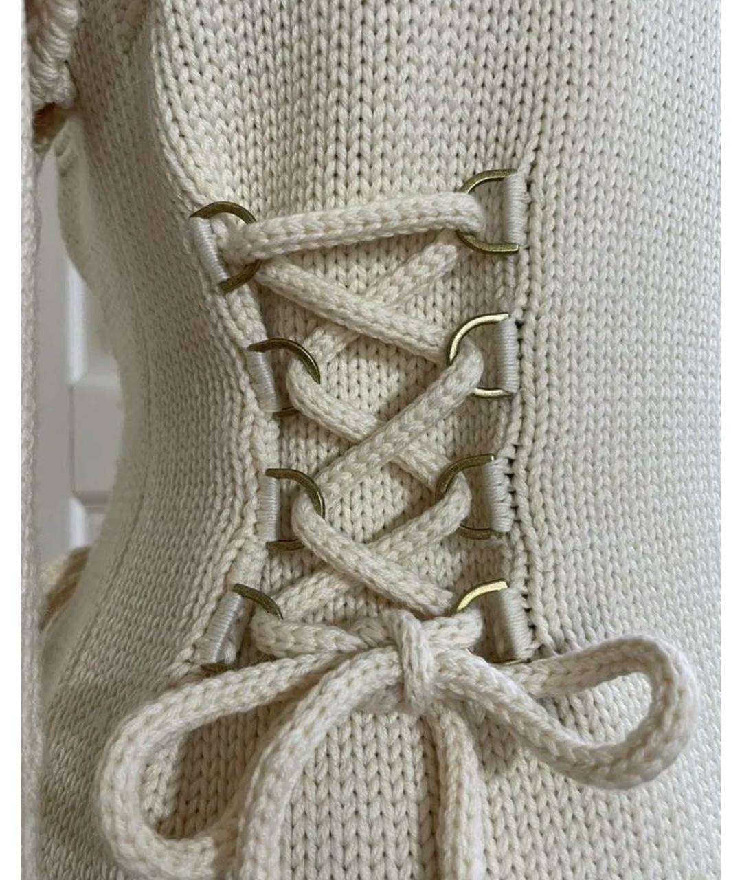 ALEXANDER MCQUEEN Бежевое шерстяное повседневное платье, фото 5