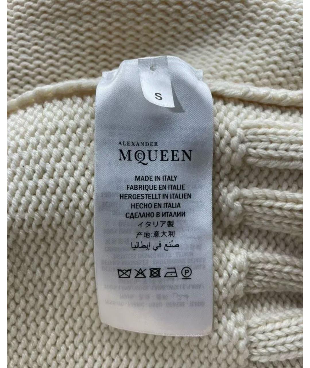 ALEXANDER MCQUEEN Бежевое шерстяное повседневное платье, фото 7