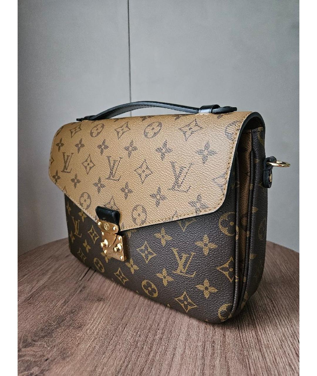 LOUIS VUITTON Коричневая кожаная сумка через плечо, фото 2