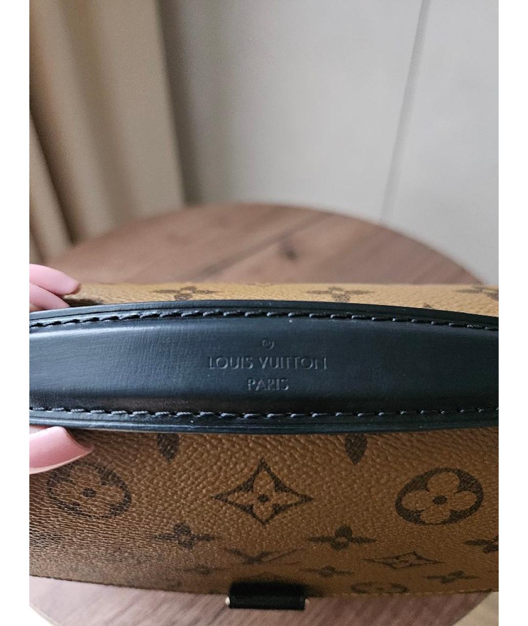LOUIS VUITTON Коричневая кожаная сумка через плечо, фото 8