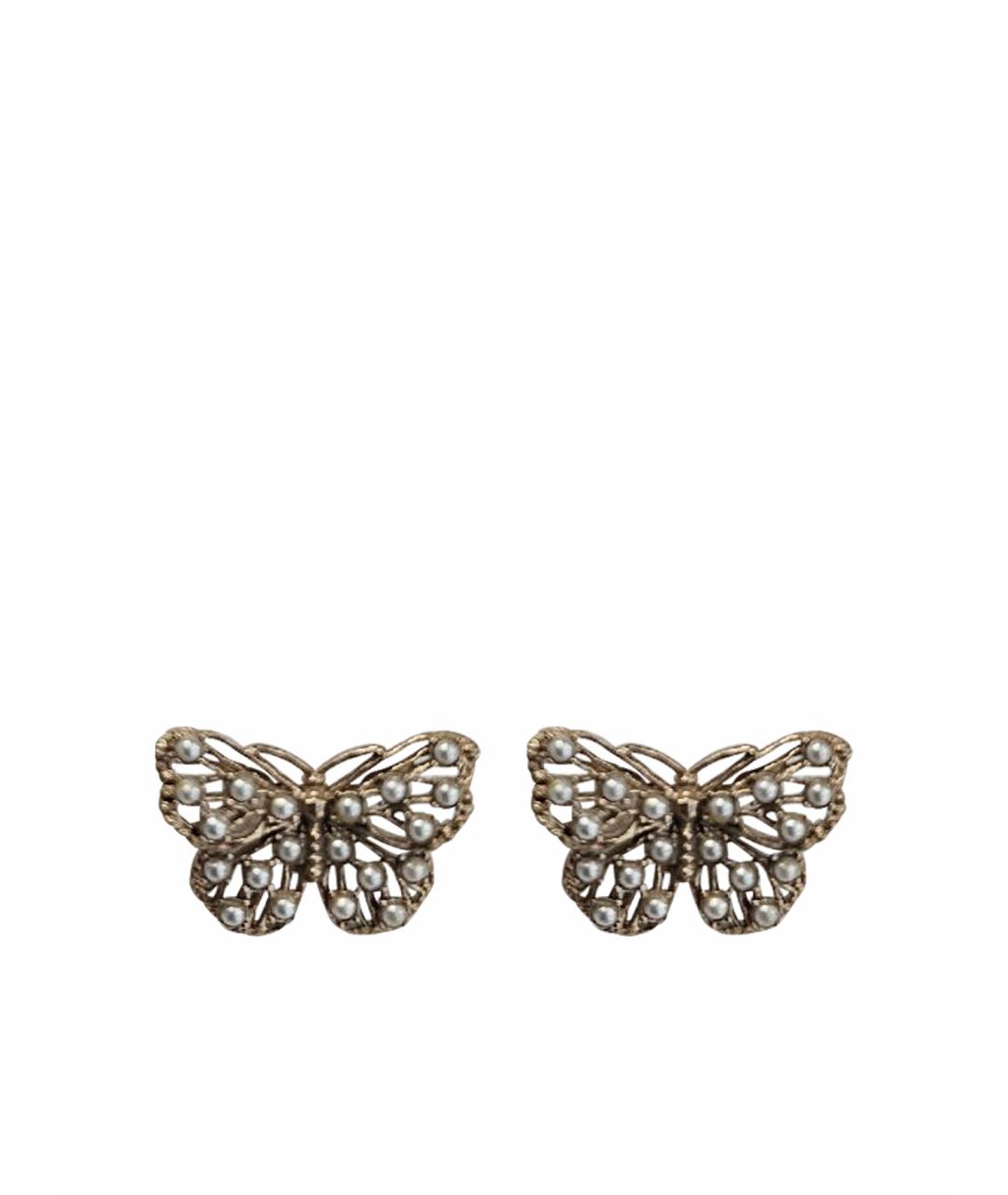 CHRISTIAN DIOR Золотые латунные серьги, фото 1