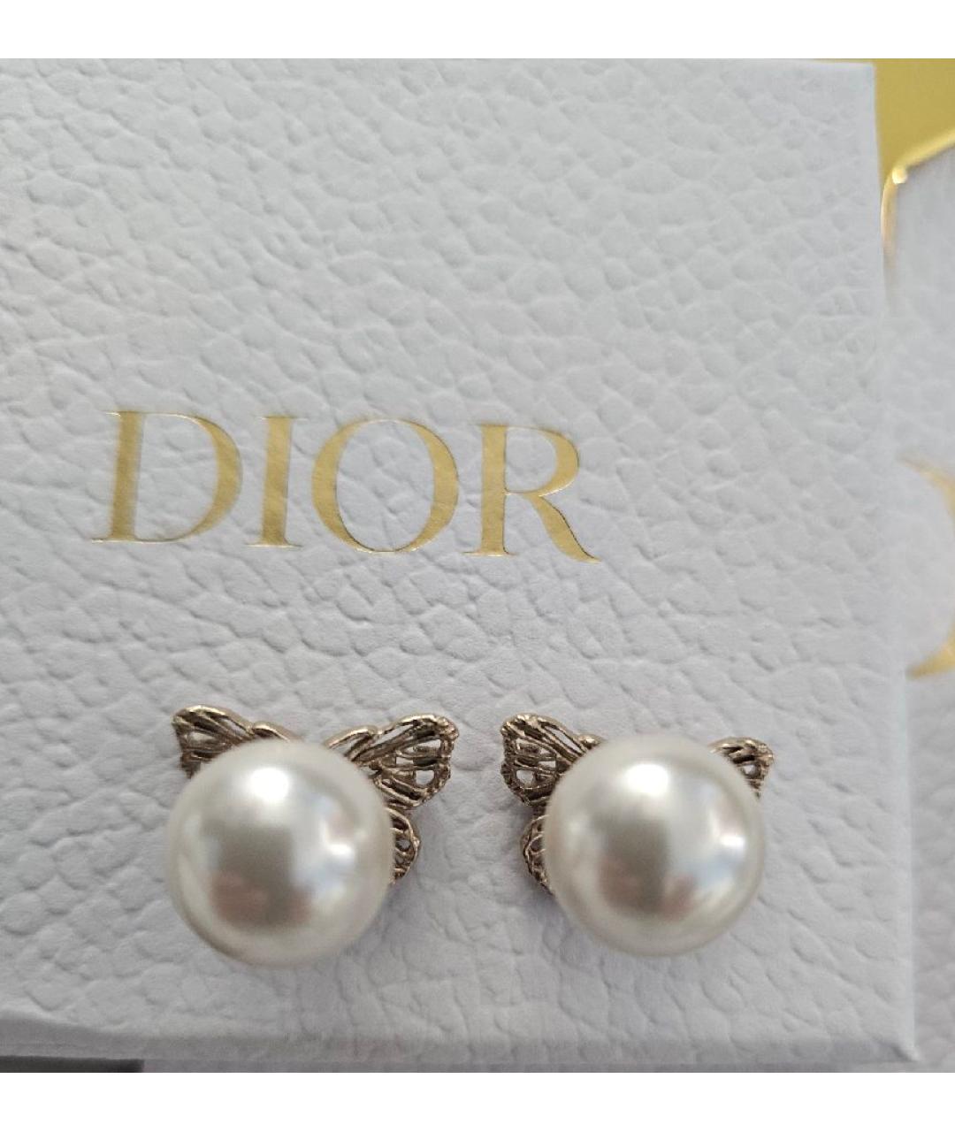 CHRISTIAN DIOR Золотые латунные серьги, фото 2