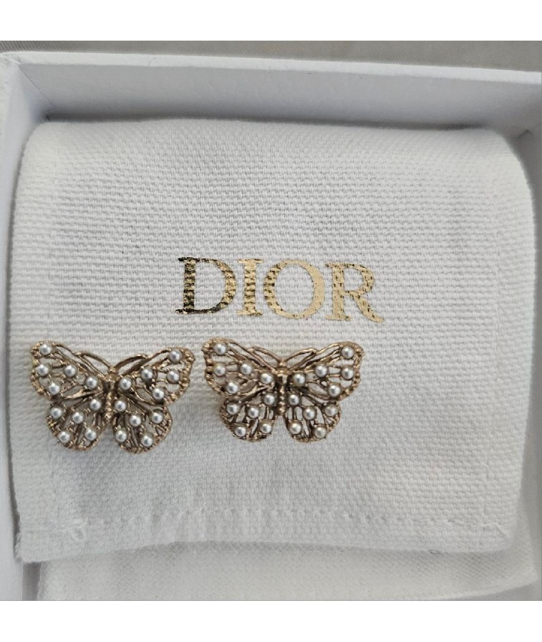 CHRISTIAN DIOR Золотые латунные серьги, фото 6