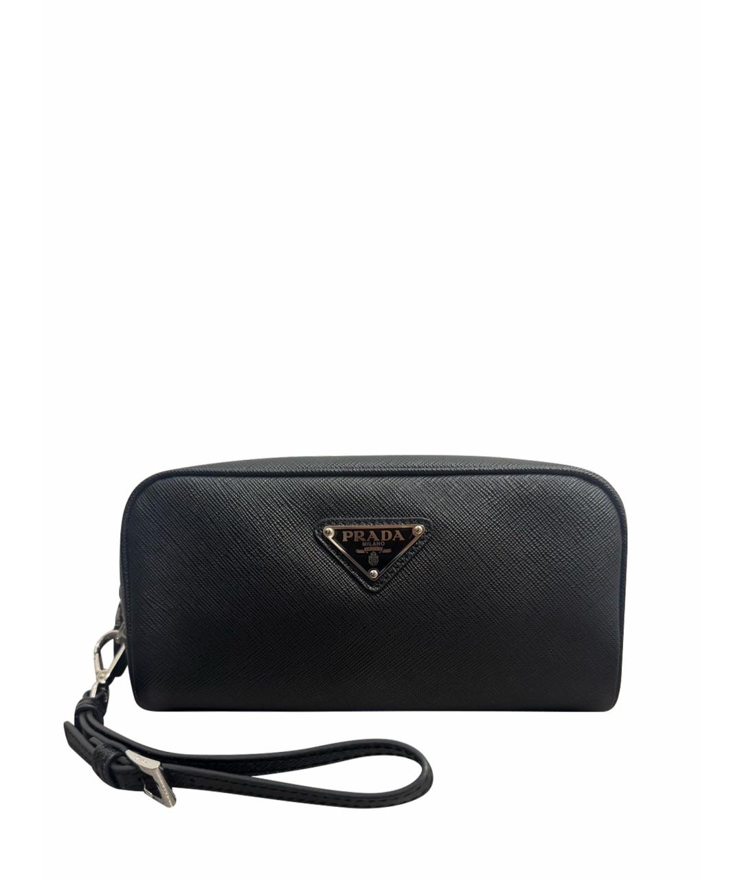 PRADA Черная кожаная барсетка, фото 1
