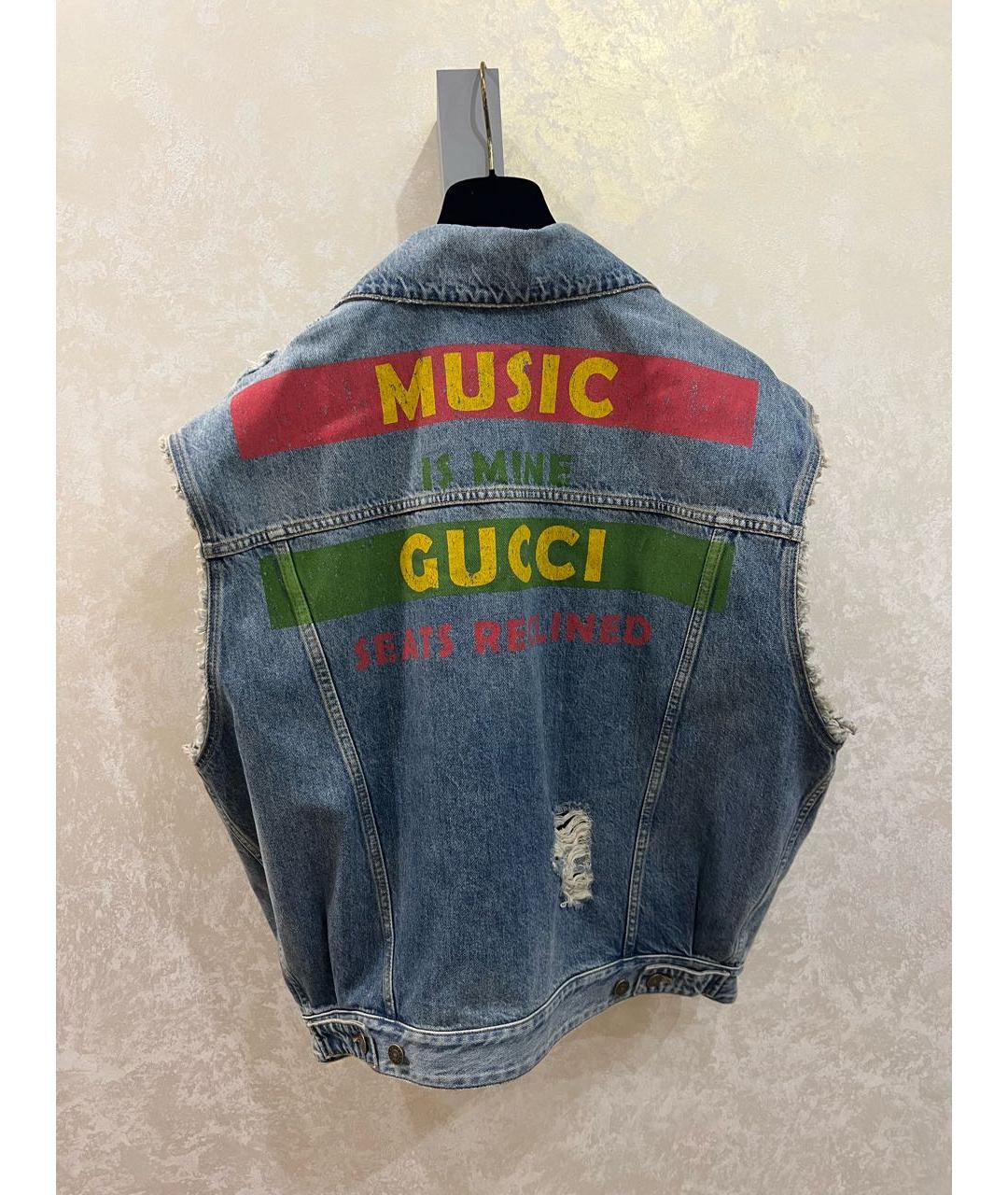 GUCCI Голубой хлопковый жилет, фото 2