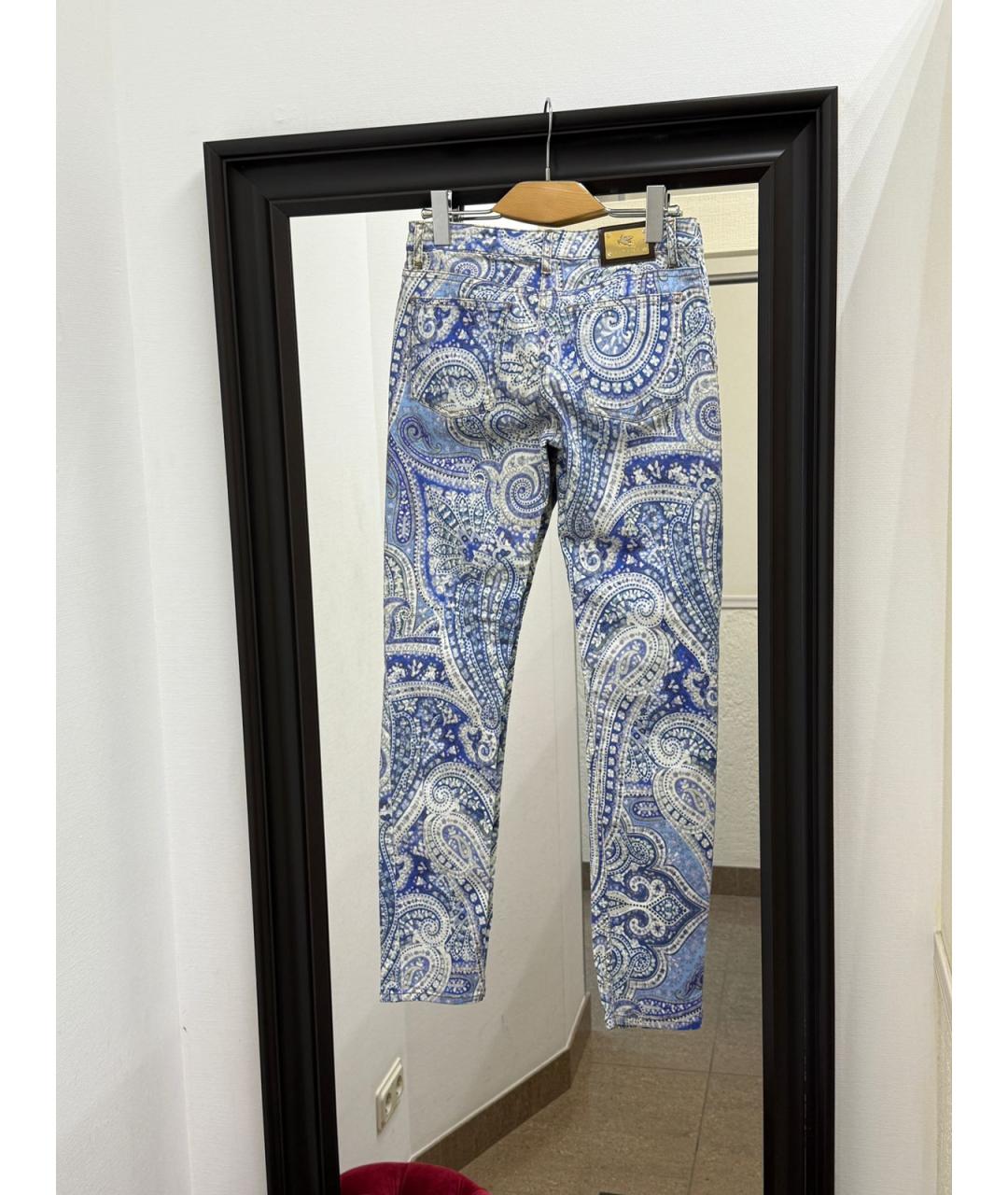 ETRO Голубые хлопко-эластановые джинсы слим, фото 3