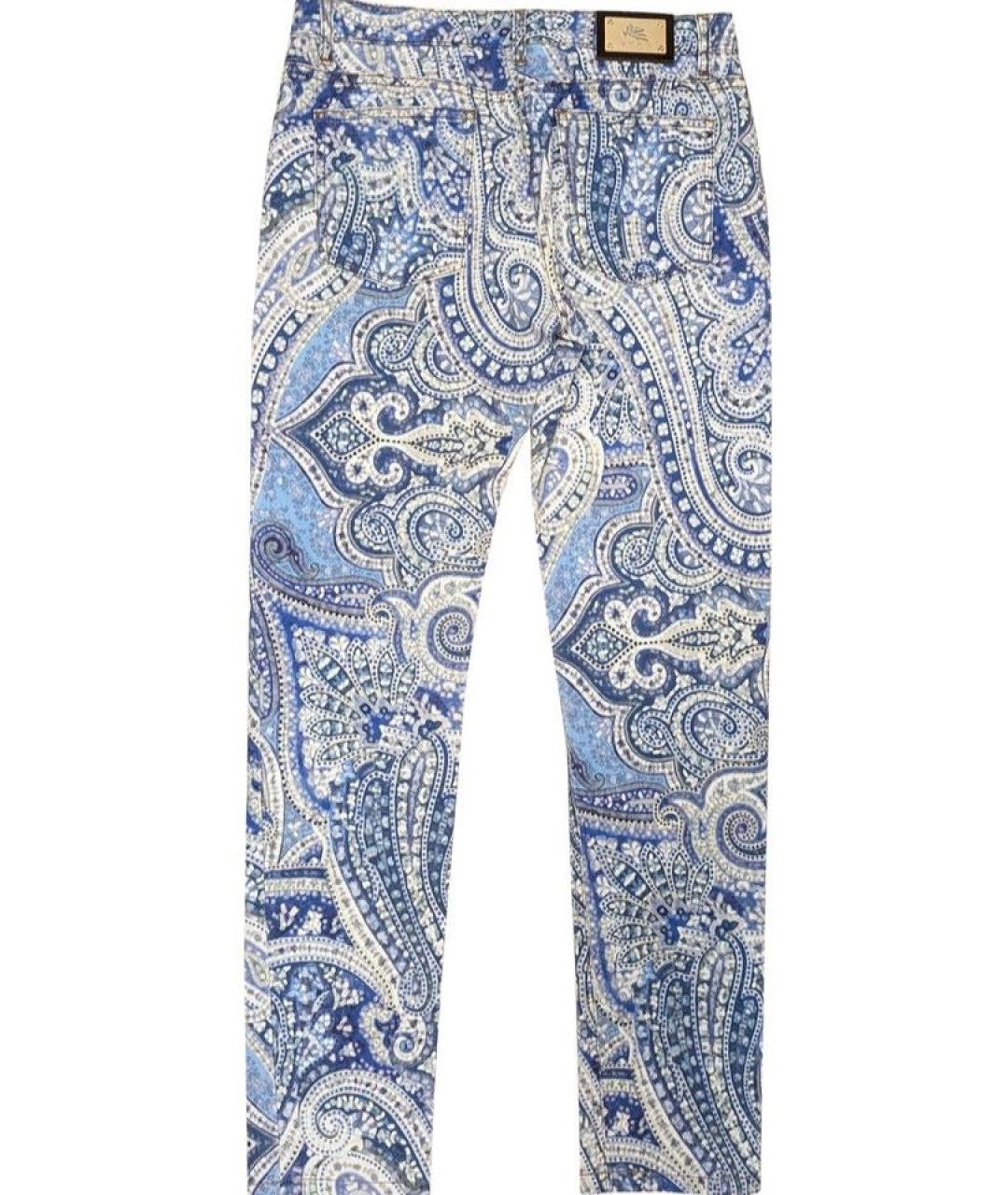 ETRO Голубые хлопко-эластановые джинсы слим, фото 6