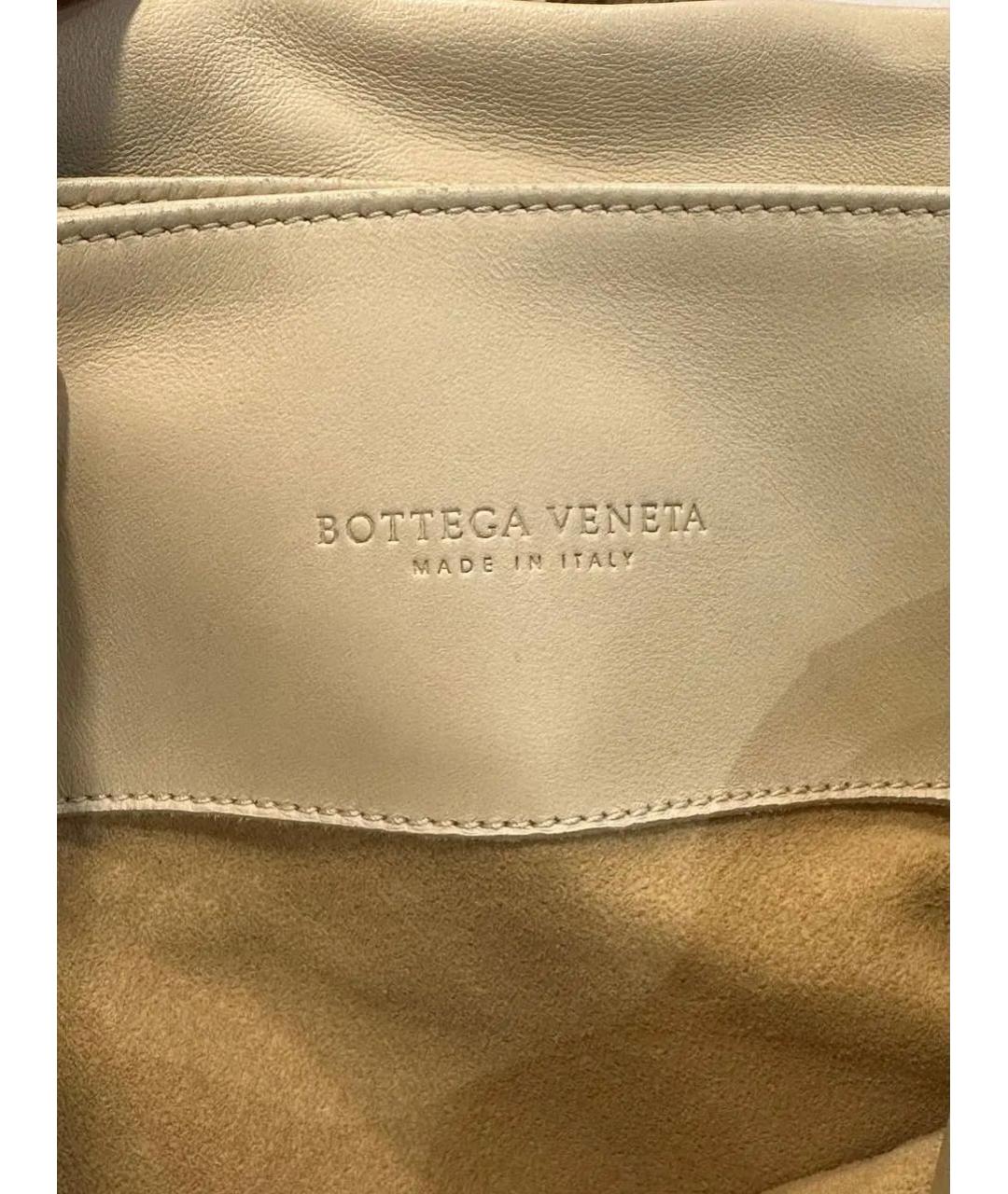 BOTTEGA VENETA Бежевая кожаная сумка с короткими ручками, фото 5