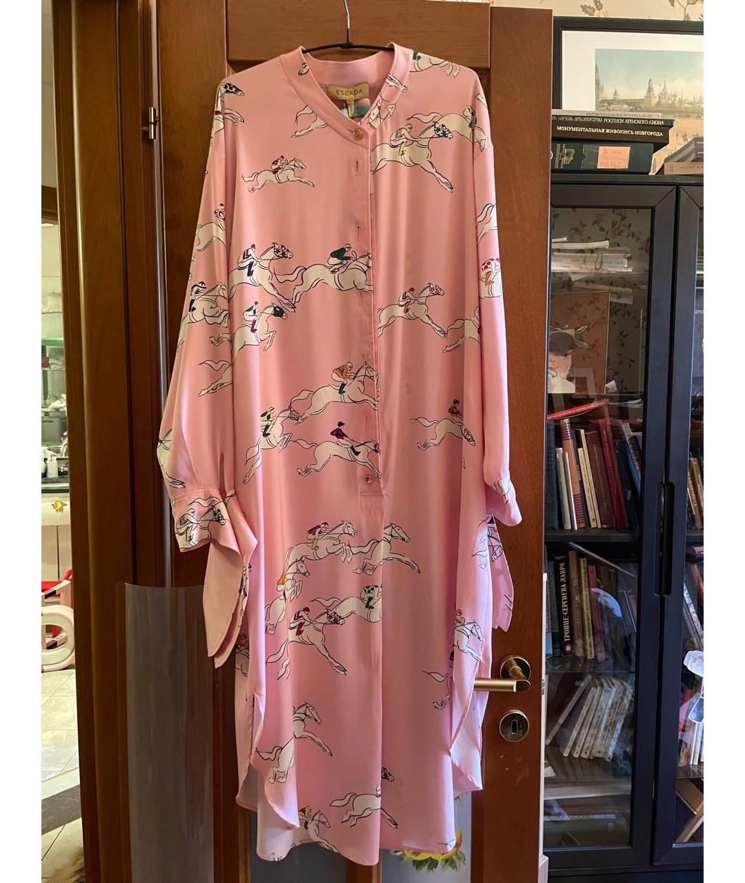 ESCADA Розовое шелковое платье, фото 6