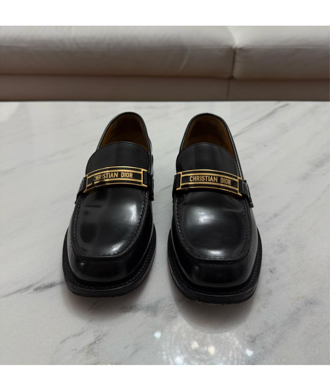 CHRISTIAN DIOR Черные лоферы из лакированной кожи, фото 3
