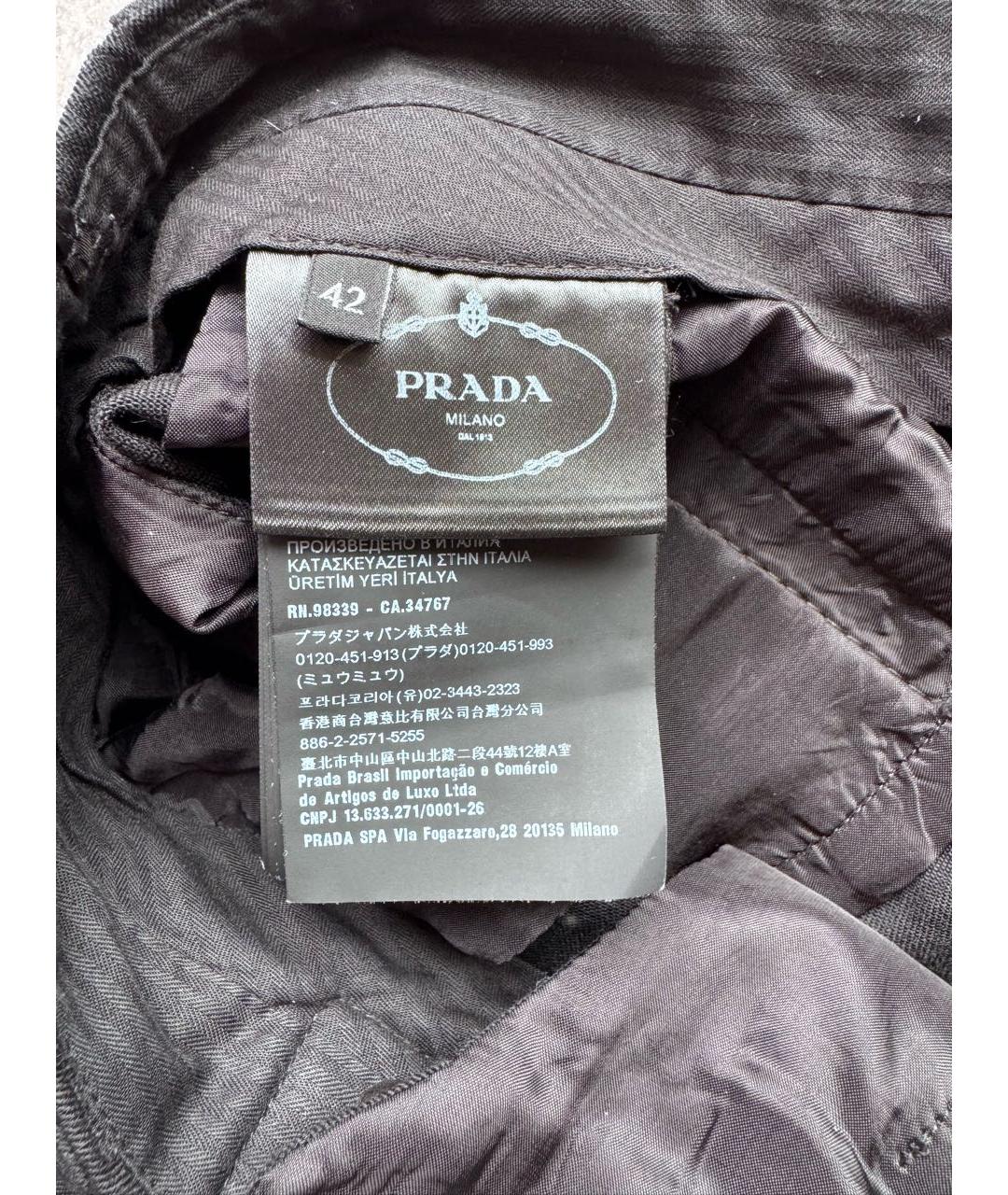 PRADA Черные шерстяные шорты, фото 2