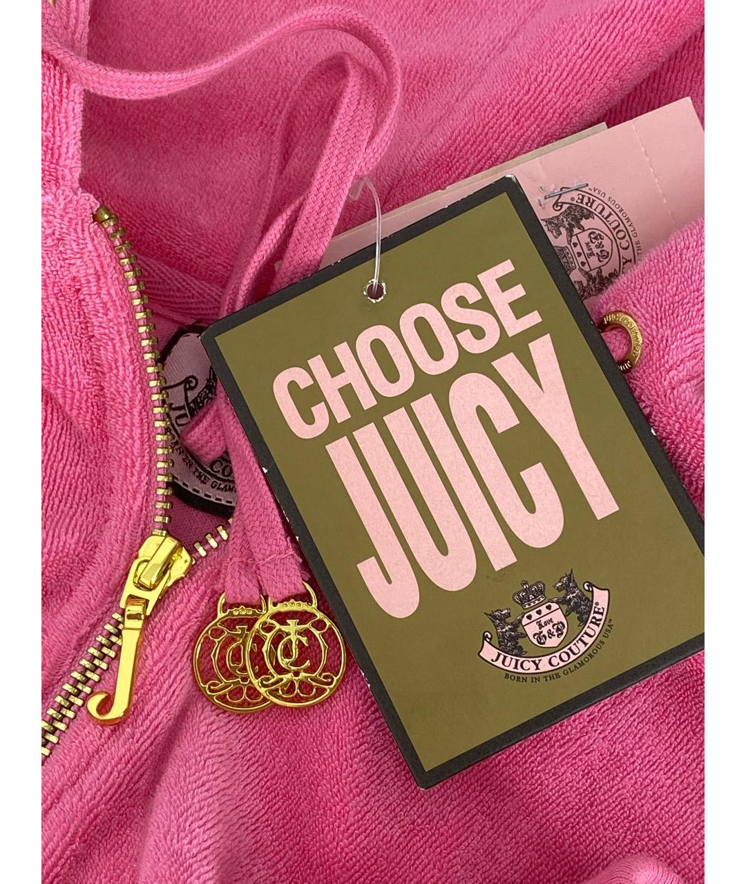 JUICY COUTURE Розовое хлопко-эластановое повседневное платье, фото 4