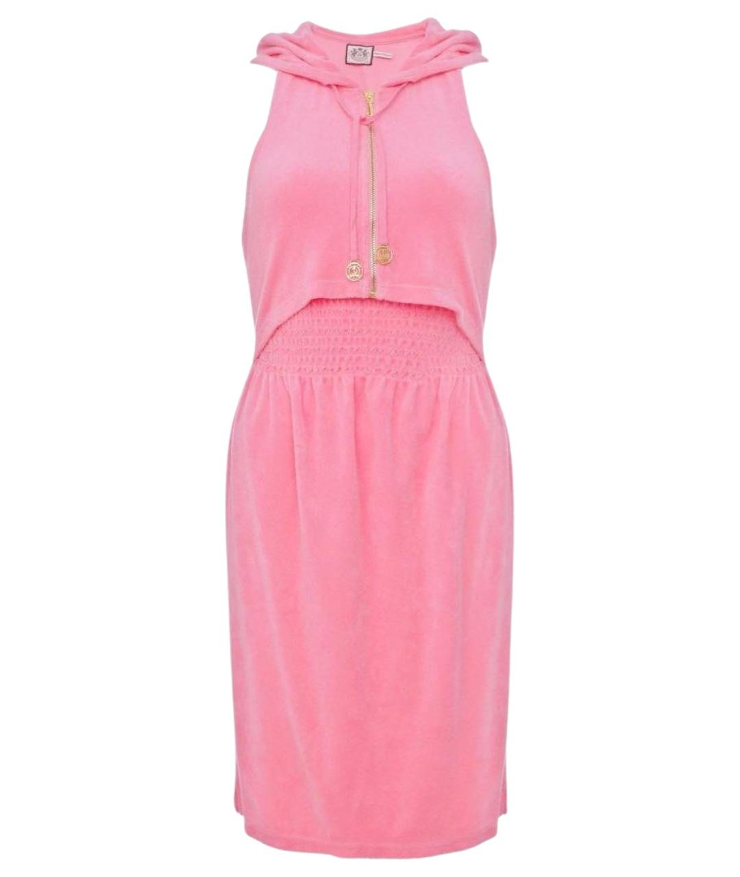 JUICY COUTURE Розовое хлопко-эластановое повседневное платье, фото 1