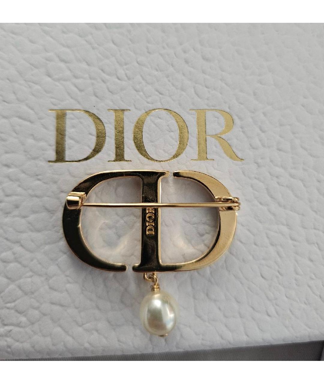 CHRISTIAN DIOR Золотая латунная булавка / брошь, фото 2