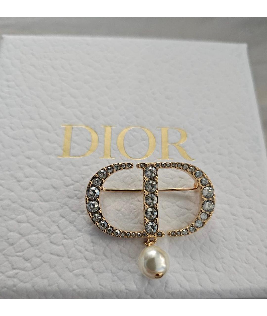 CHRISTIAN DIOR Золотая латунная булавка / брошь, фото 5