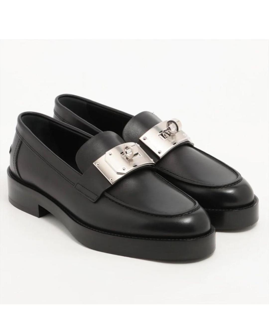 HERMES Черные кожаные лоферы, фото 2