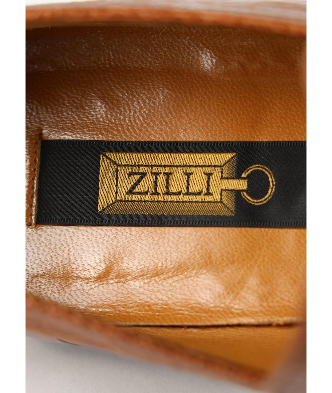 ZILLI Коричневые лоферы из экзотической кожи, фото 5