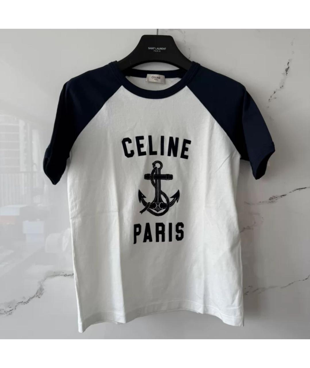 CELINE Белая футболка, фото 2