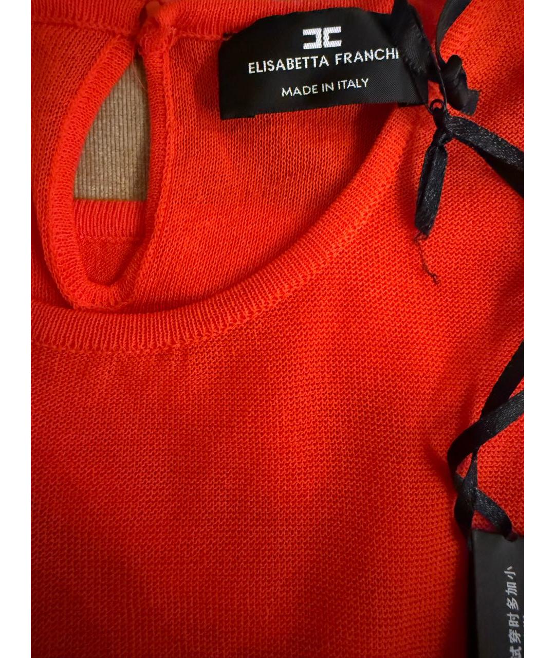 ELISABETTA FRANCHI Красное вискозное повседневное платье, фото 3