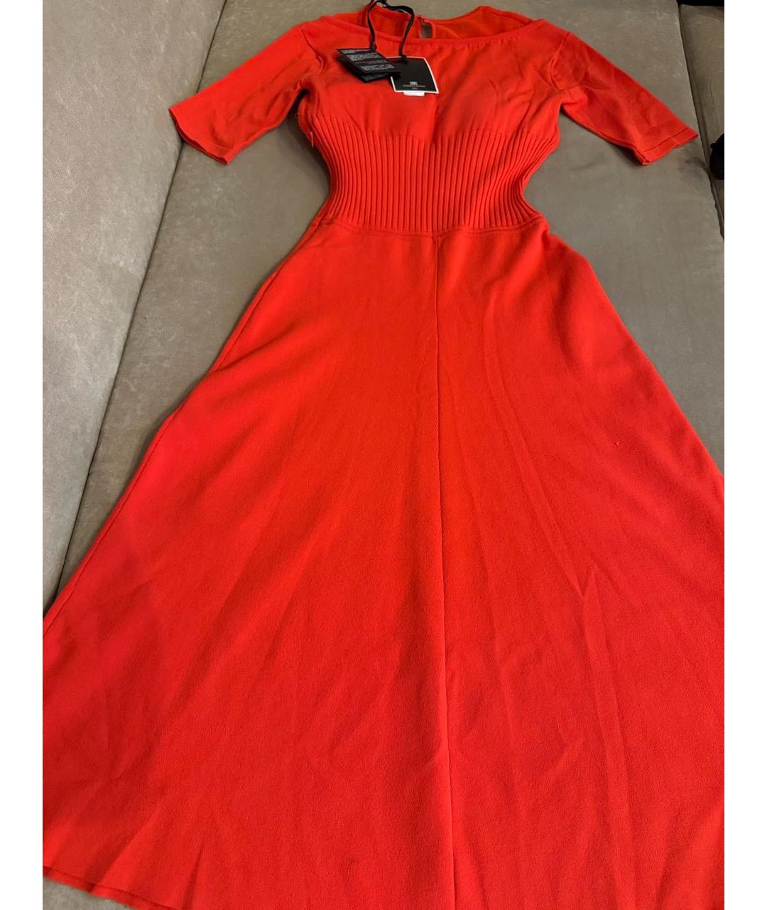 ELISABETTA FRANCHI Красное вискозное повседневное платье, фото 2