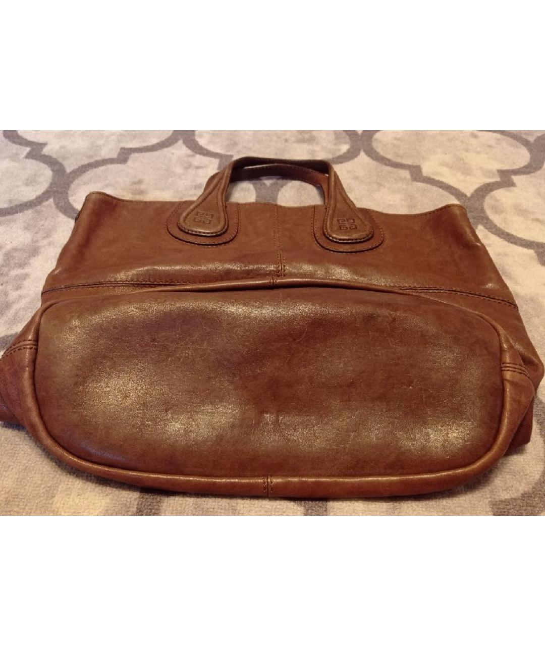 GIVENCHY Коричневая кожаная сумка с короткими ручками, фото 3