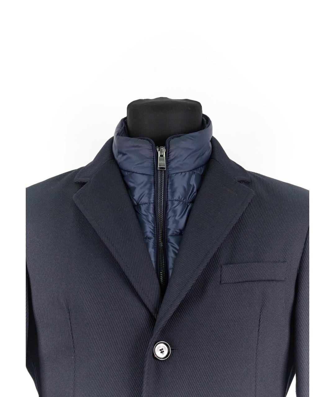 HUGO BOSS Синее полиэстеровое пальто, фото 4