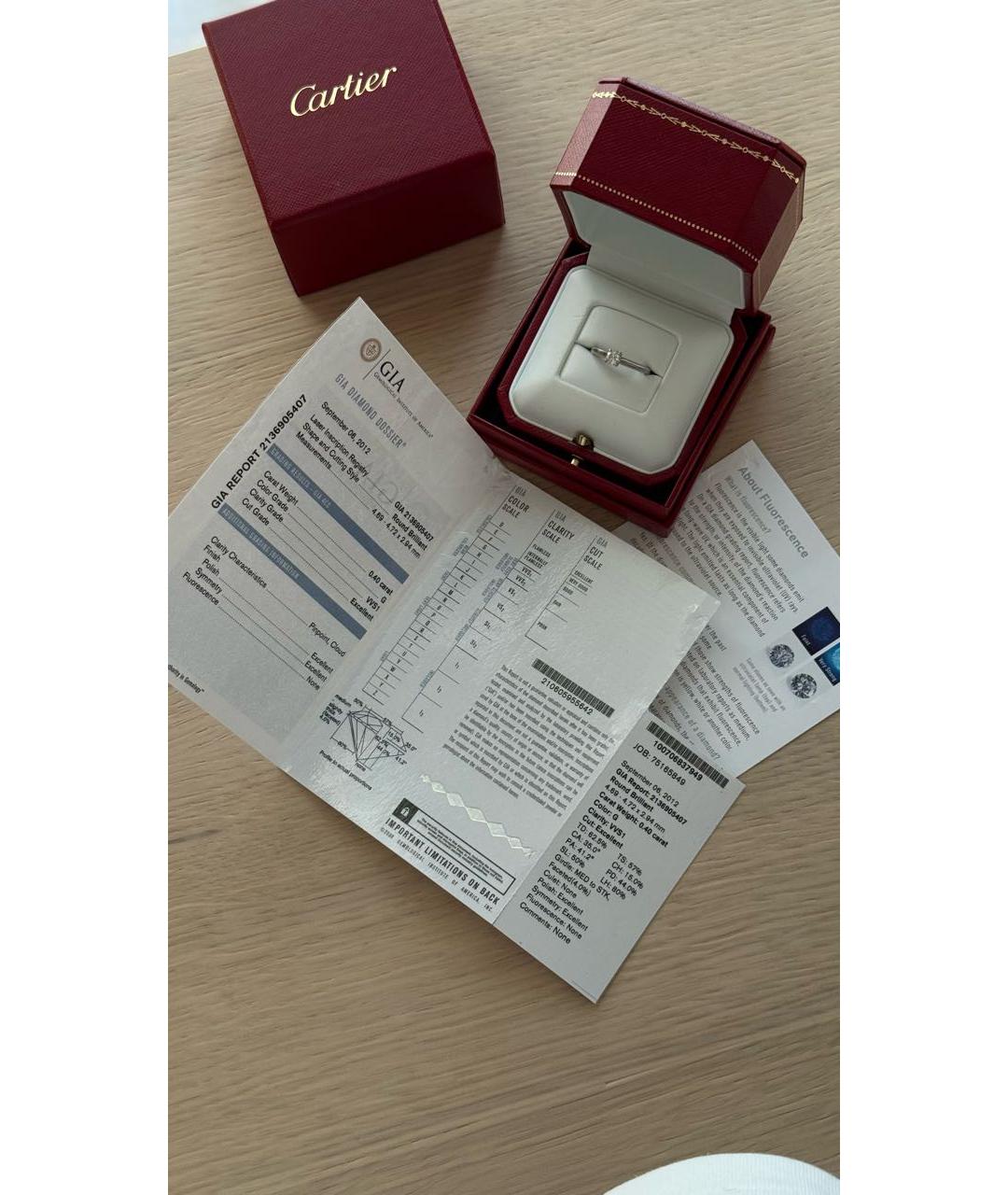 CARTIER Серебряное платиновое кольцо, фото 2