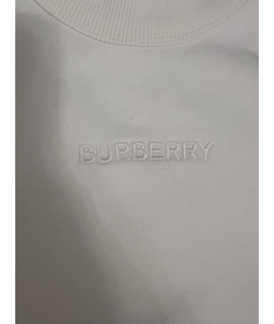 BURBERRY Белое хлопковое повседневное платье, фото 4