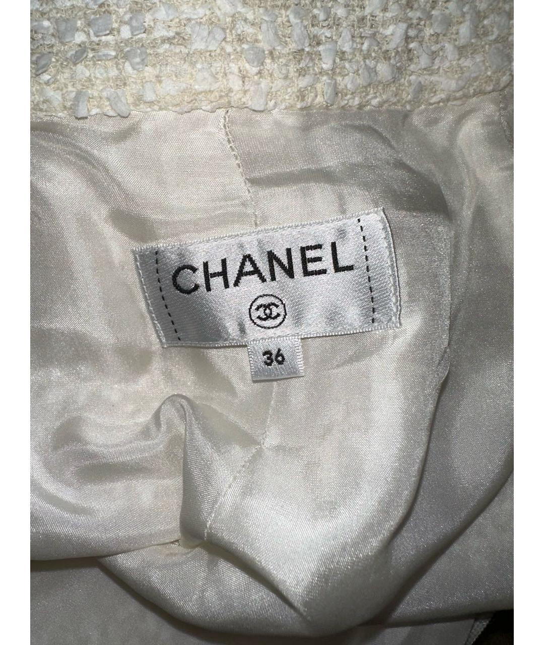 CHANEL Белые твидовые брюки узкие, фото 5