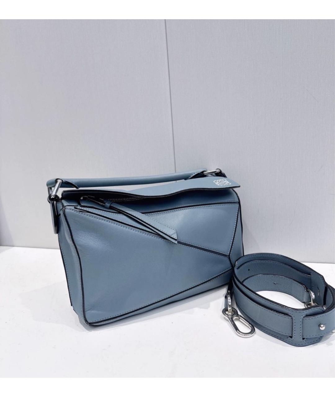 LOEWE Голубая кожаная сумка через плечо, фото 3