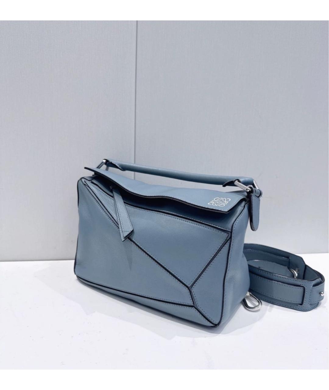 LOEWE Голубая кожаная сумка через плечо, фото 4