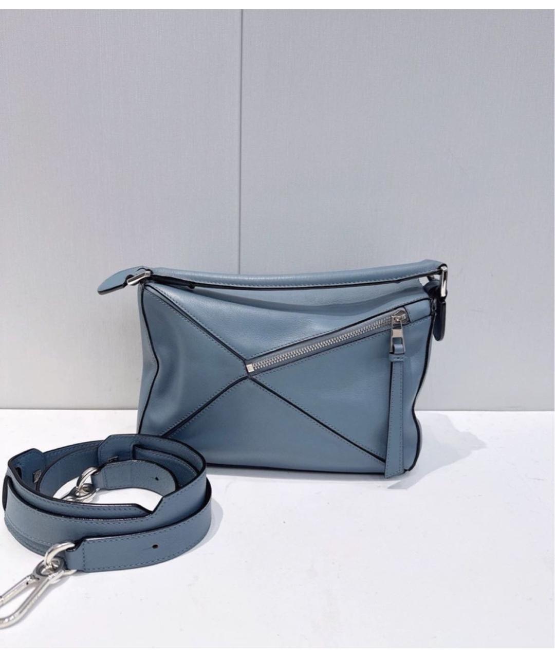 LOEWE Голубая кожаная сумка через плечо, фото 5