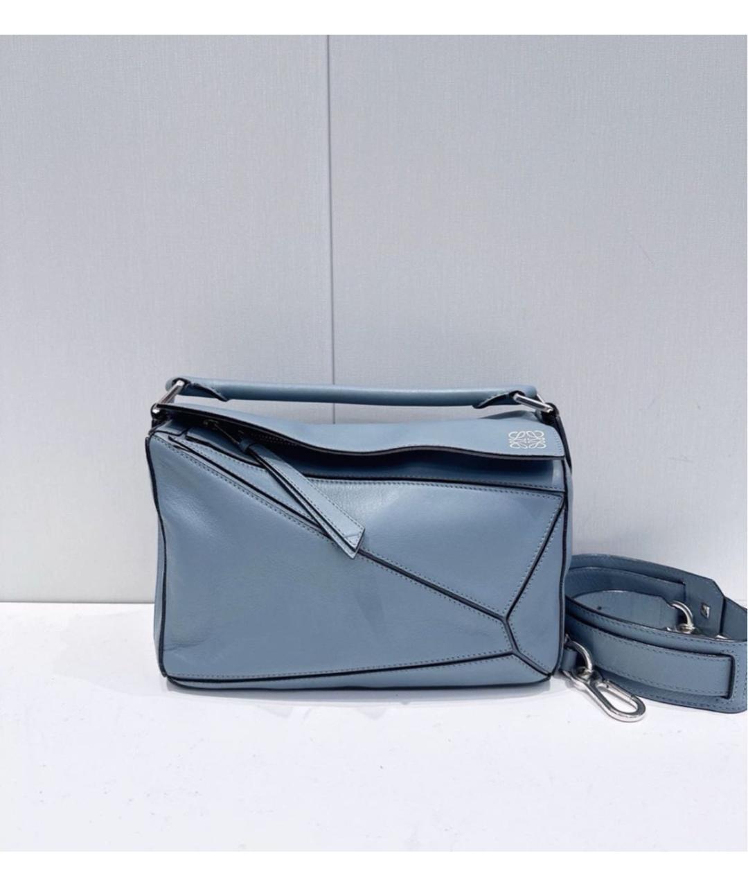 LOEWE Голубая кожаная сумка через плечо, фото 2