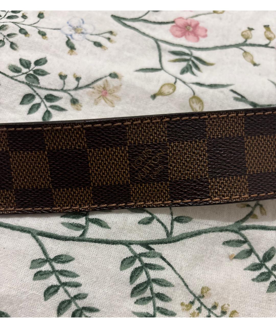 LOUIS VUITTON Коричневый кожаный ремень, фото 4