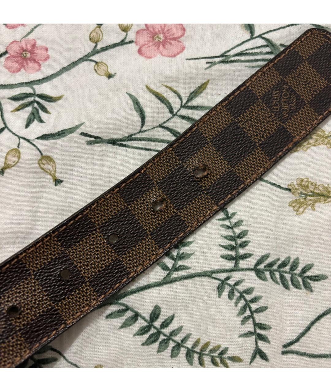 LOUIS VUITTON Коричневый кожаный ремень, фото 5