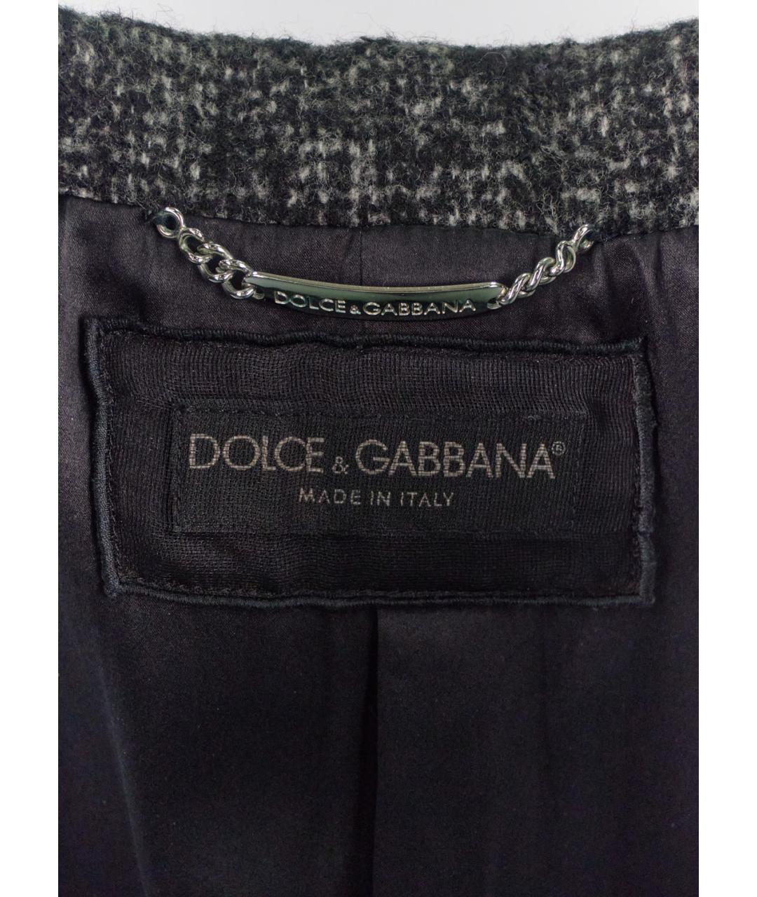 DOLCE&GABBANA Серое шерстяное пальто, фото 3