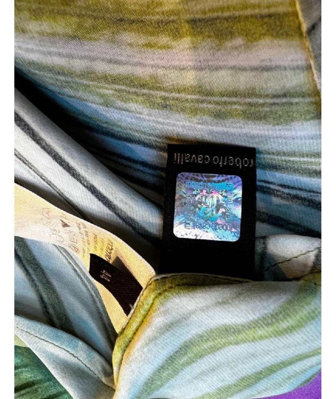 ROBERTO CAVALLI Зеленая шелковая блузы, фото 5