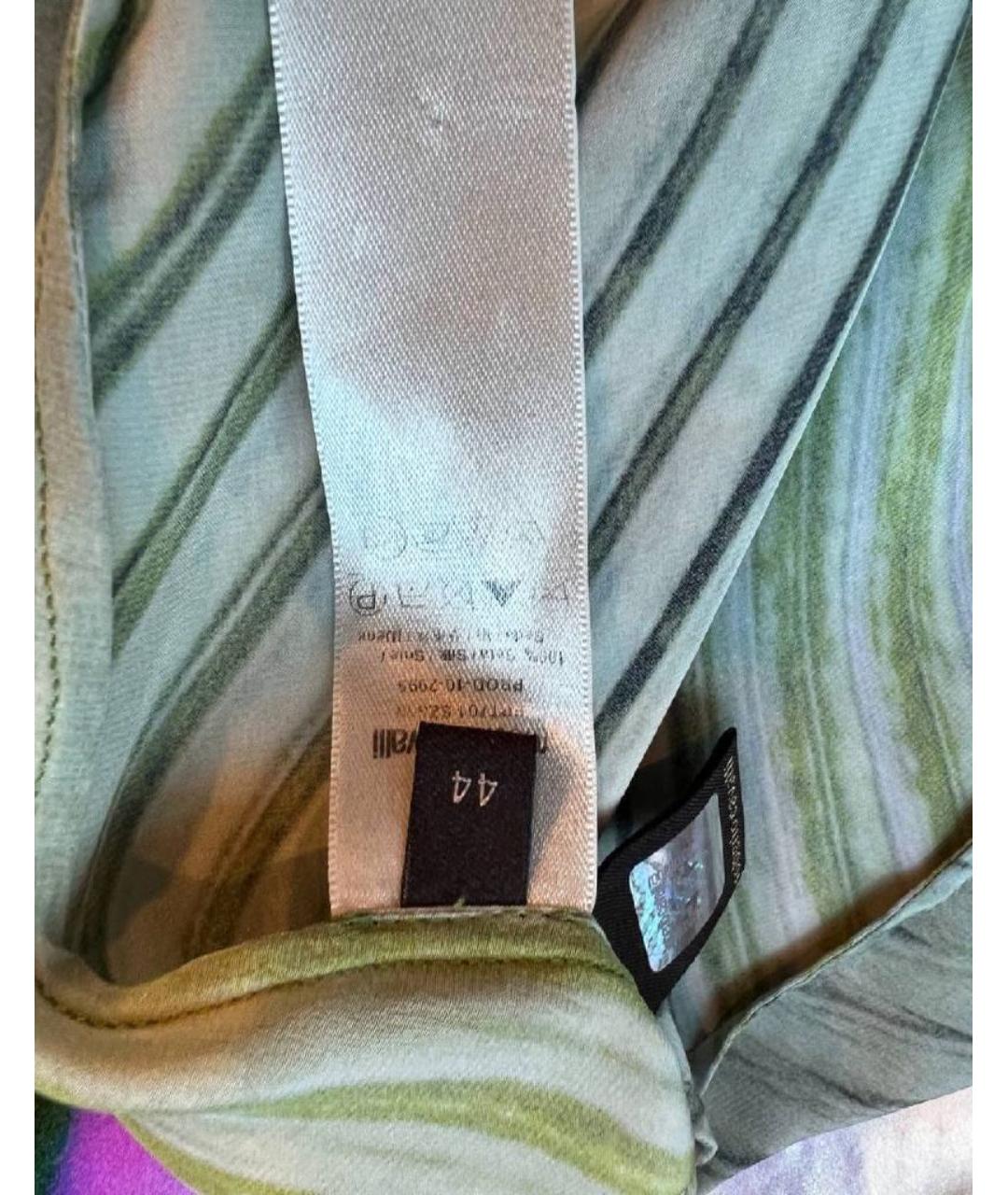 ROBERTO CAVALLI Зеленая шелковая блузы, фото 6