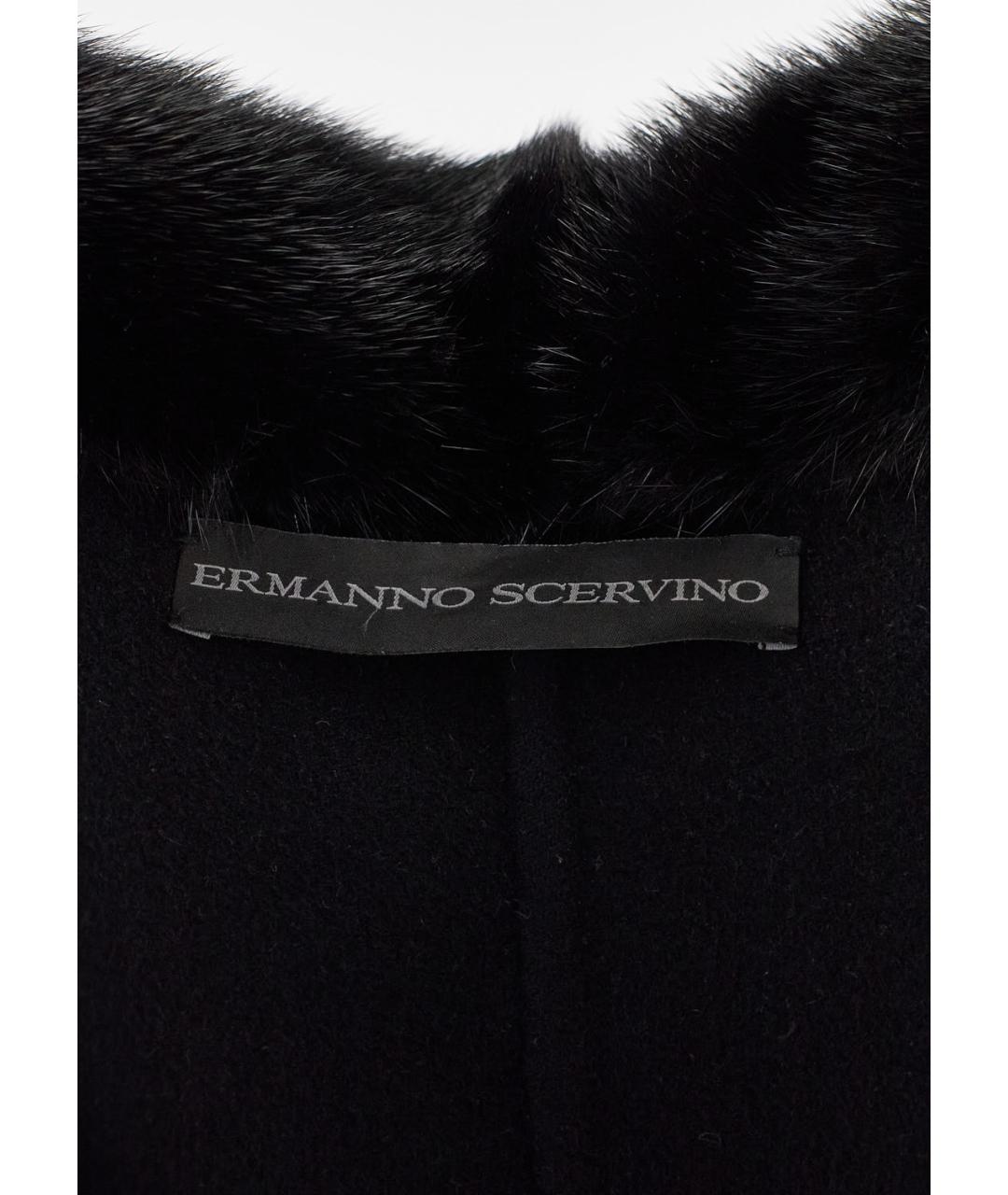 ERMANNO SCERVINO Черное шерстяное пальто, фото 3