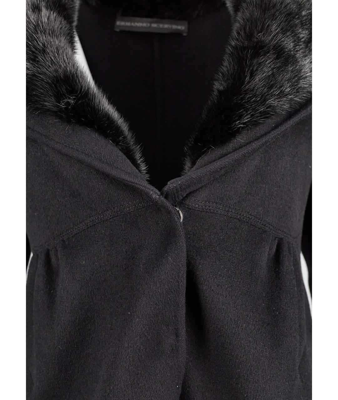 ERMANNO SCERVINO Черное шерстяное пальто, фото 4