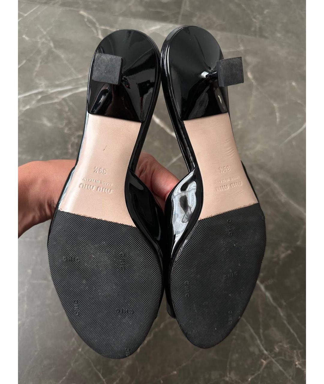 MIU MIU Черные кожаные босоножки, фото 8