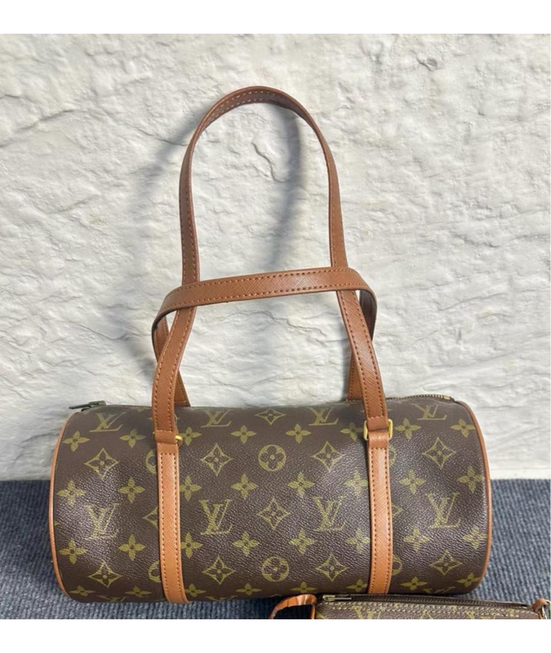 LOUIS VUITTON Коричневая кожаная сумка через плечо, фото 2